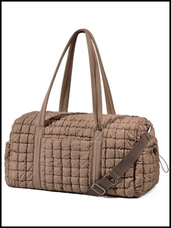 Handbags - Quilted Travel Duffle Bag Puffer Weekender Overnight Duffel Gym
